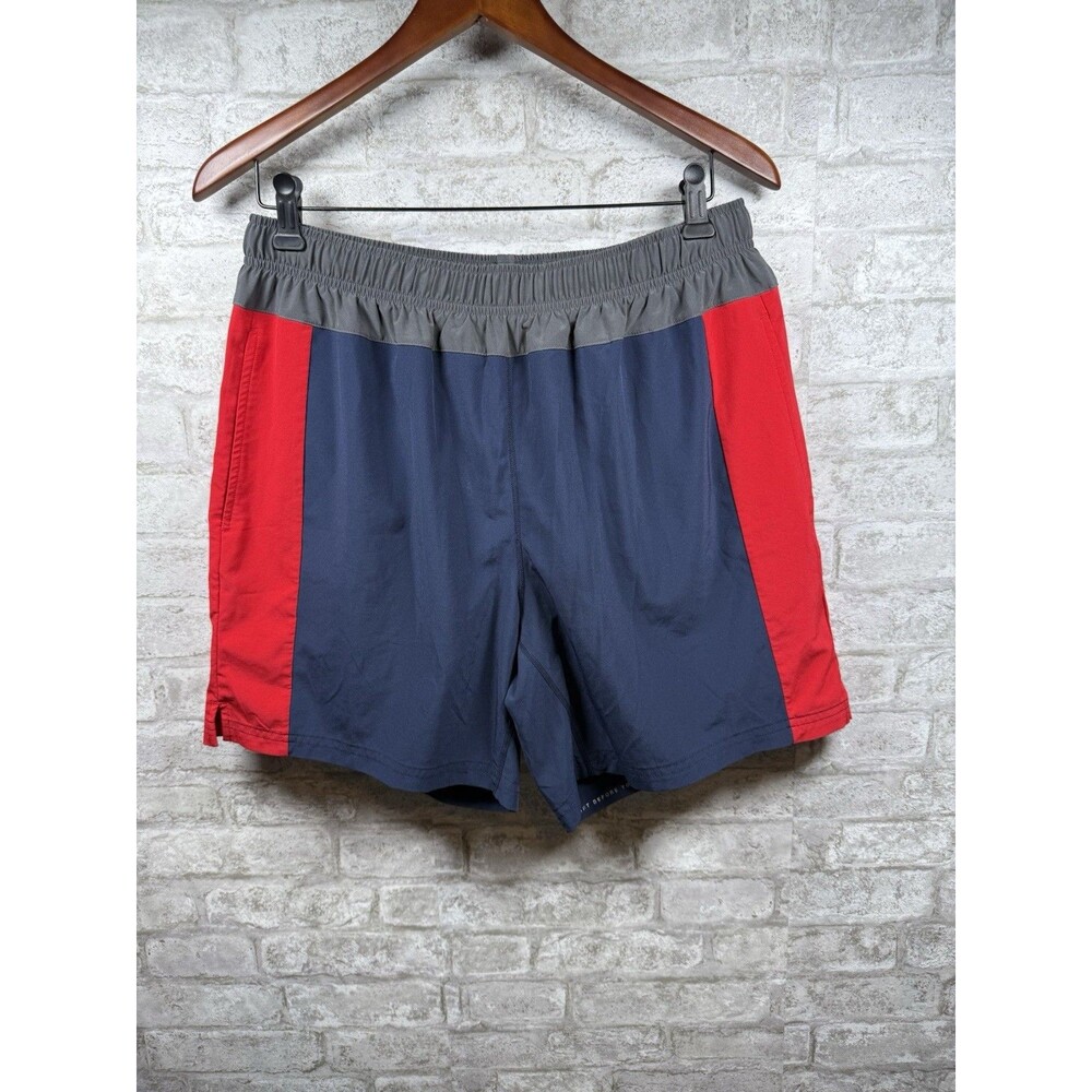 Fourlaps Lined Running Training Shorts L Navy Red Athletic Gym Activewear Men's